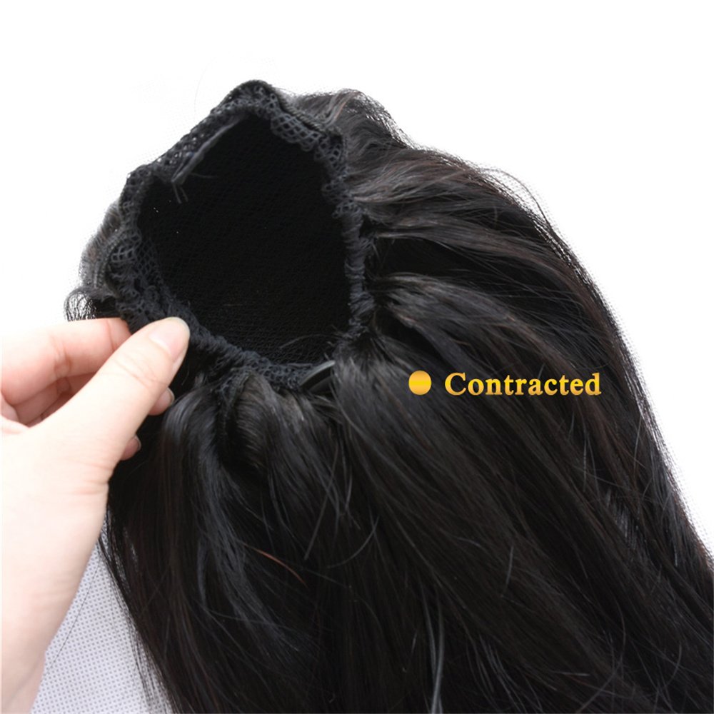 Straight Ponytail Human Hair Extensions With Clip In Drawstring Ponytail Straight Brazilian Hair Ponytails For Women Remy
