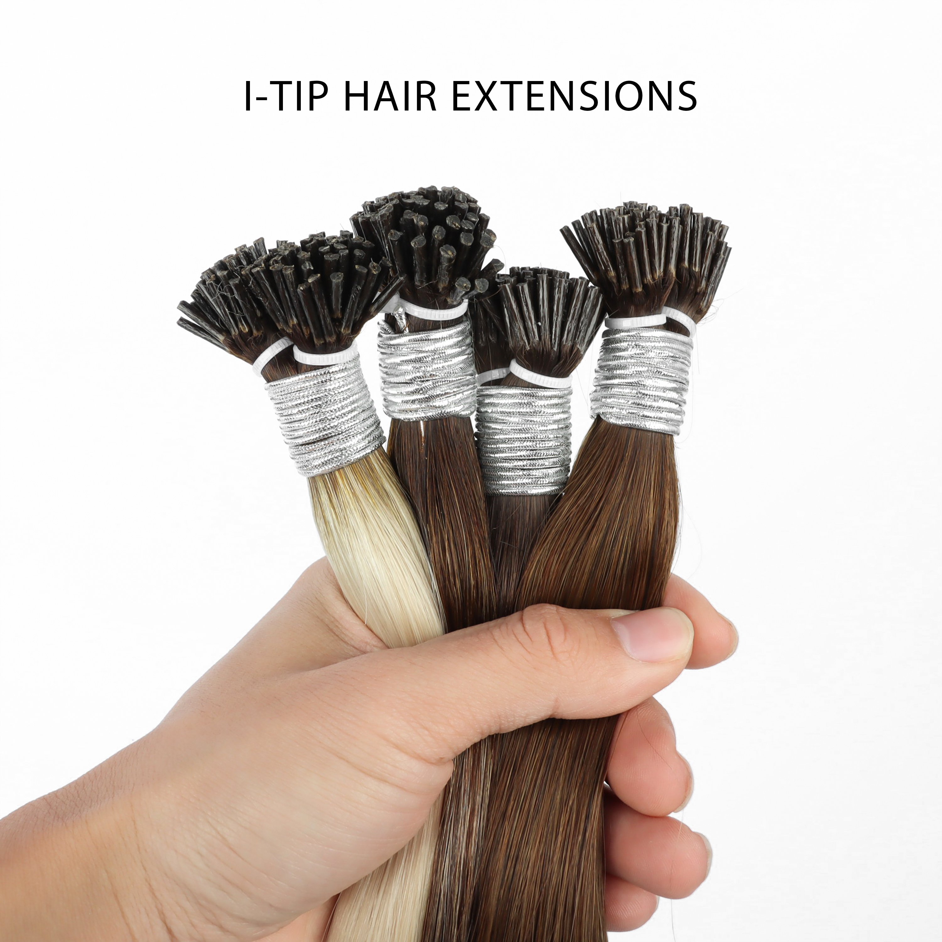 Hot Sale Factory Price 100% Natural Extensions Raw hair 100 % human Remy Wholesale I Tip Hair Extensions