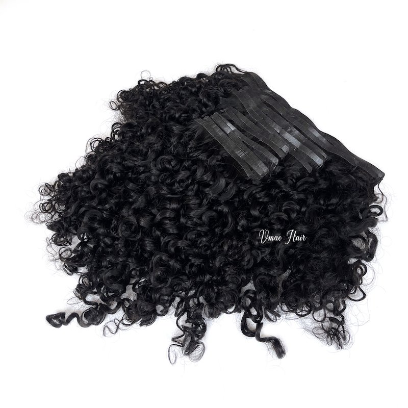 VMAE Wholesale Raw Cuticle Aligned Human Hair Invisible Clip Ins Afro Deep Kinky Curly Seamless Clip In Hair Extension