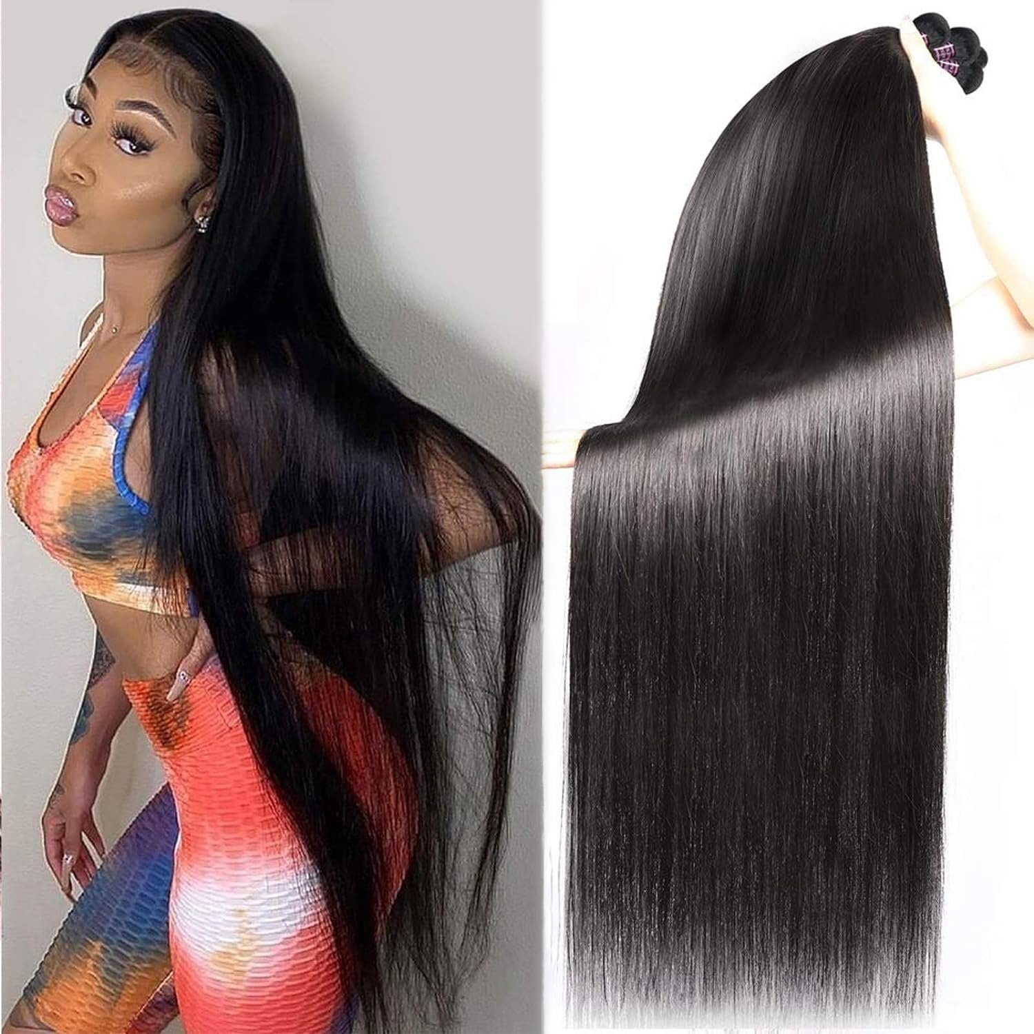 Hot 10A Straight Hair Bundles Brazilian 10~30 Inch 100% Unprocessed Virgin Hair Straight Weave Bundles Human Hair Extensions