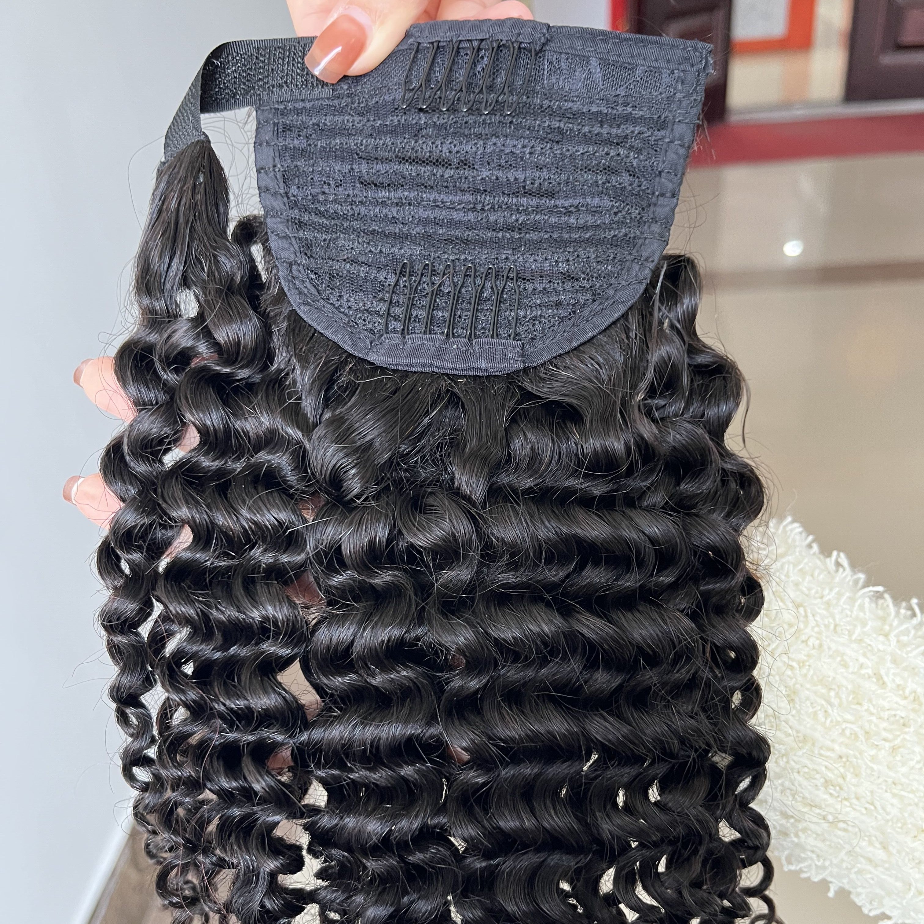 Ponytail Hair Extension Deep Wave Human Hair Extensions Ponytail Extension Easy To Install