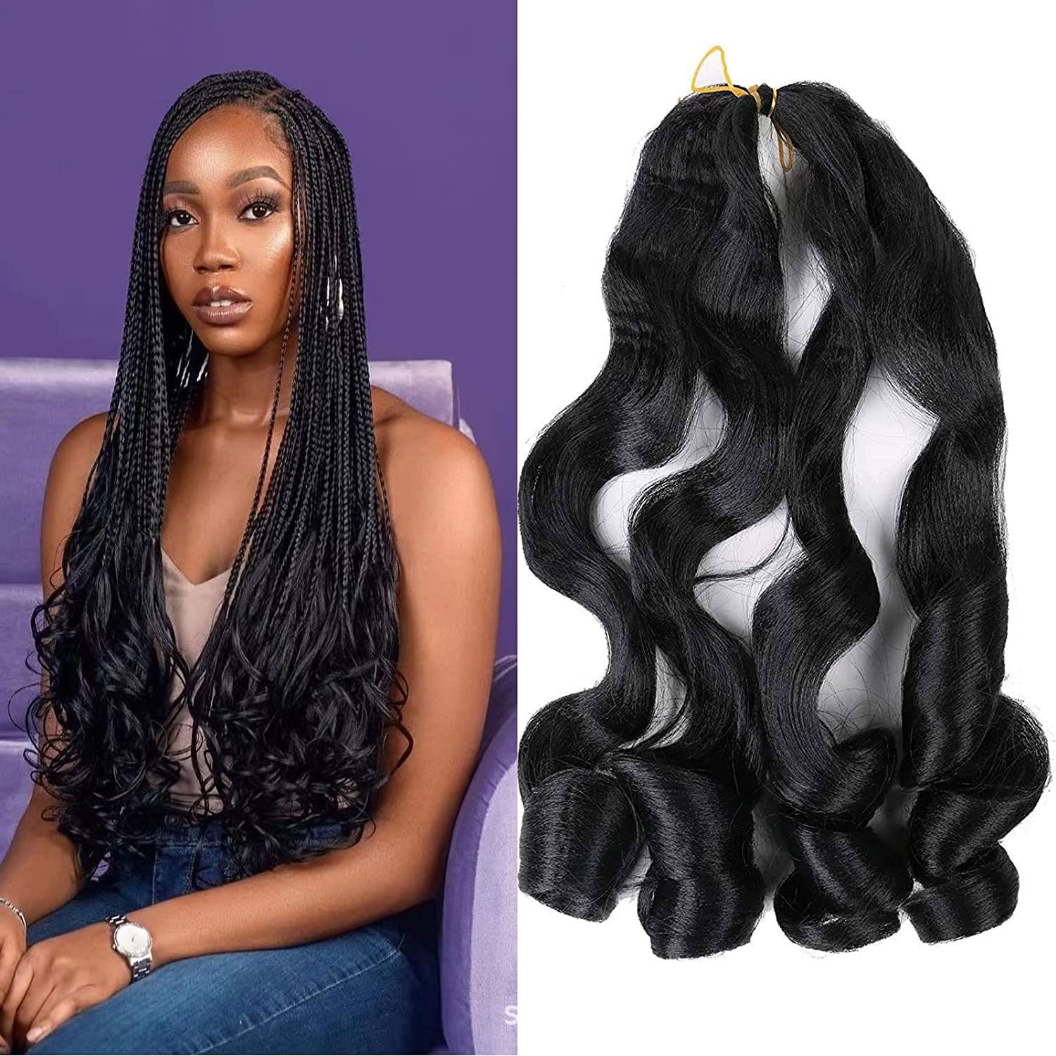 spiral french curl wave yaki pony style curly wavy afro kinky extensions synthetic braids for african hair attachments