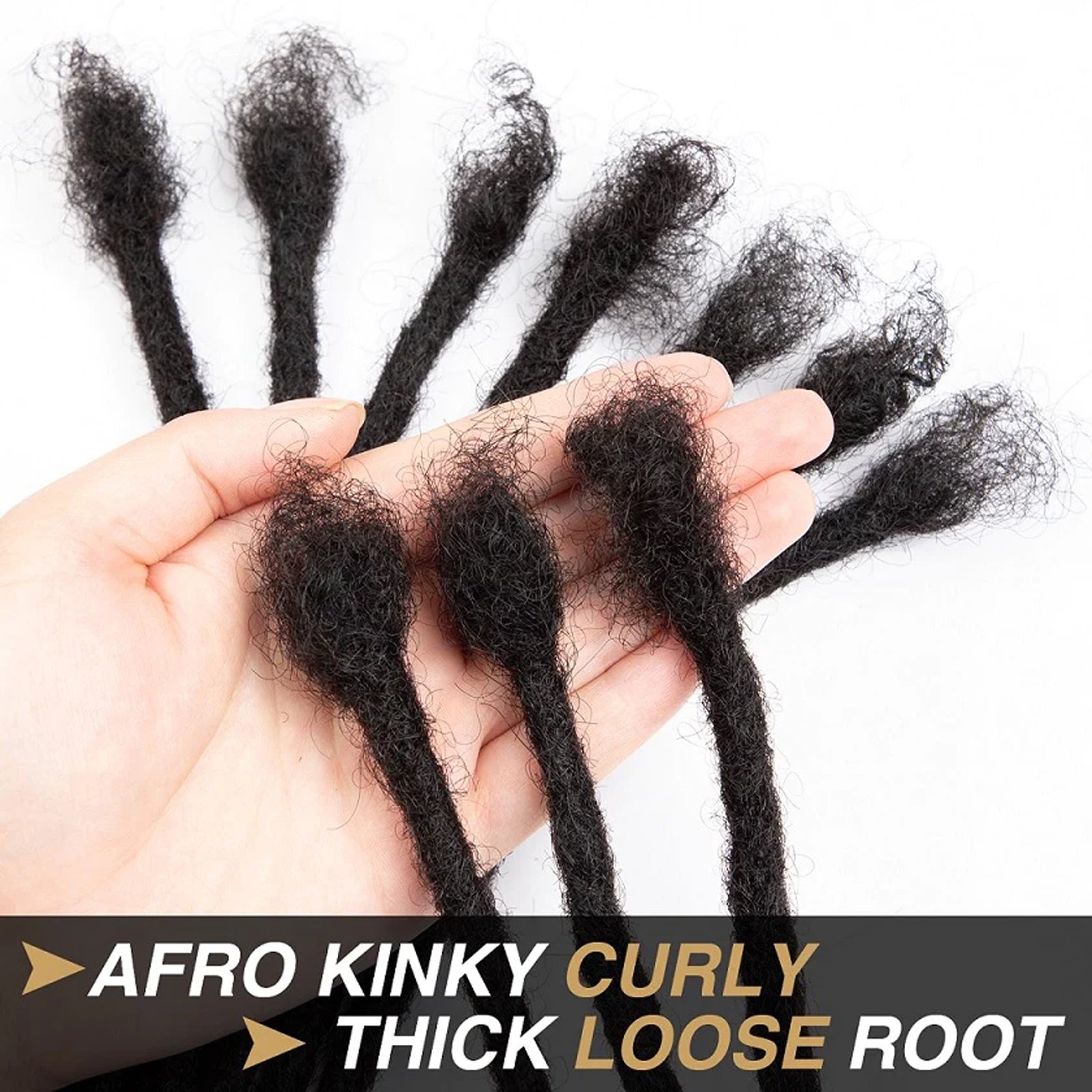 0.6cm 0.8cm Dreadlocks Lock Extensions Human Hair for Man Natural Crochet Braiding Afro Dreads Bulk Virgin Human Hair Extensions