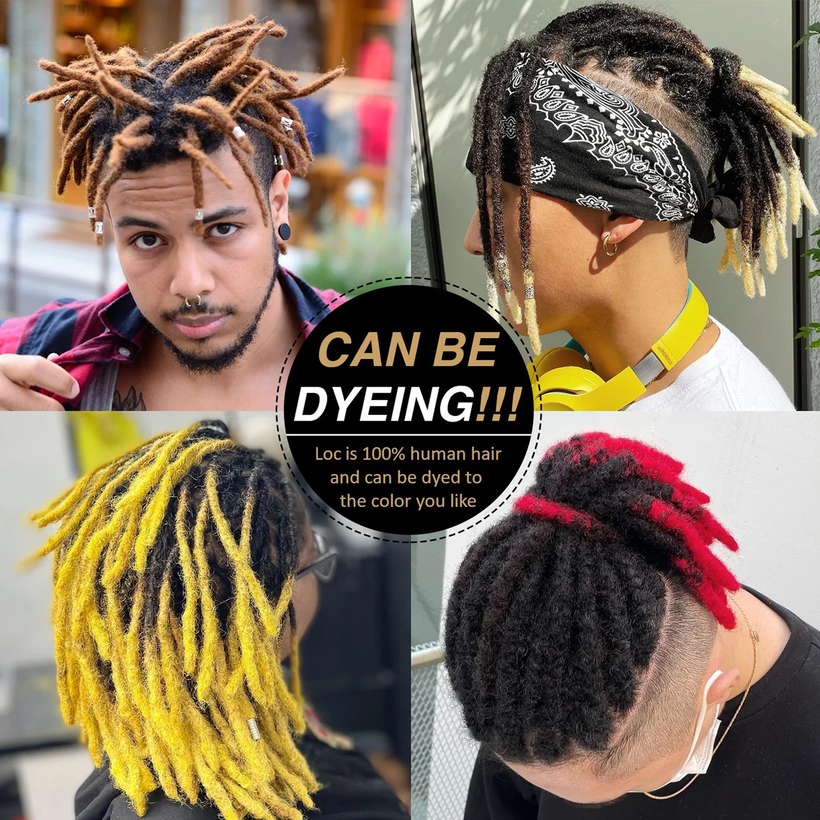 0.6cm 0.8cm Dreadlocks Lock Extensions Human Hair for Man Natural Crochet Braiding Afro Dreads Bulk Virgin Human Hair Extensions