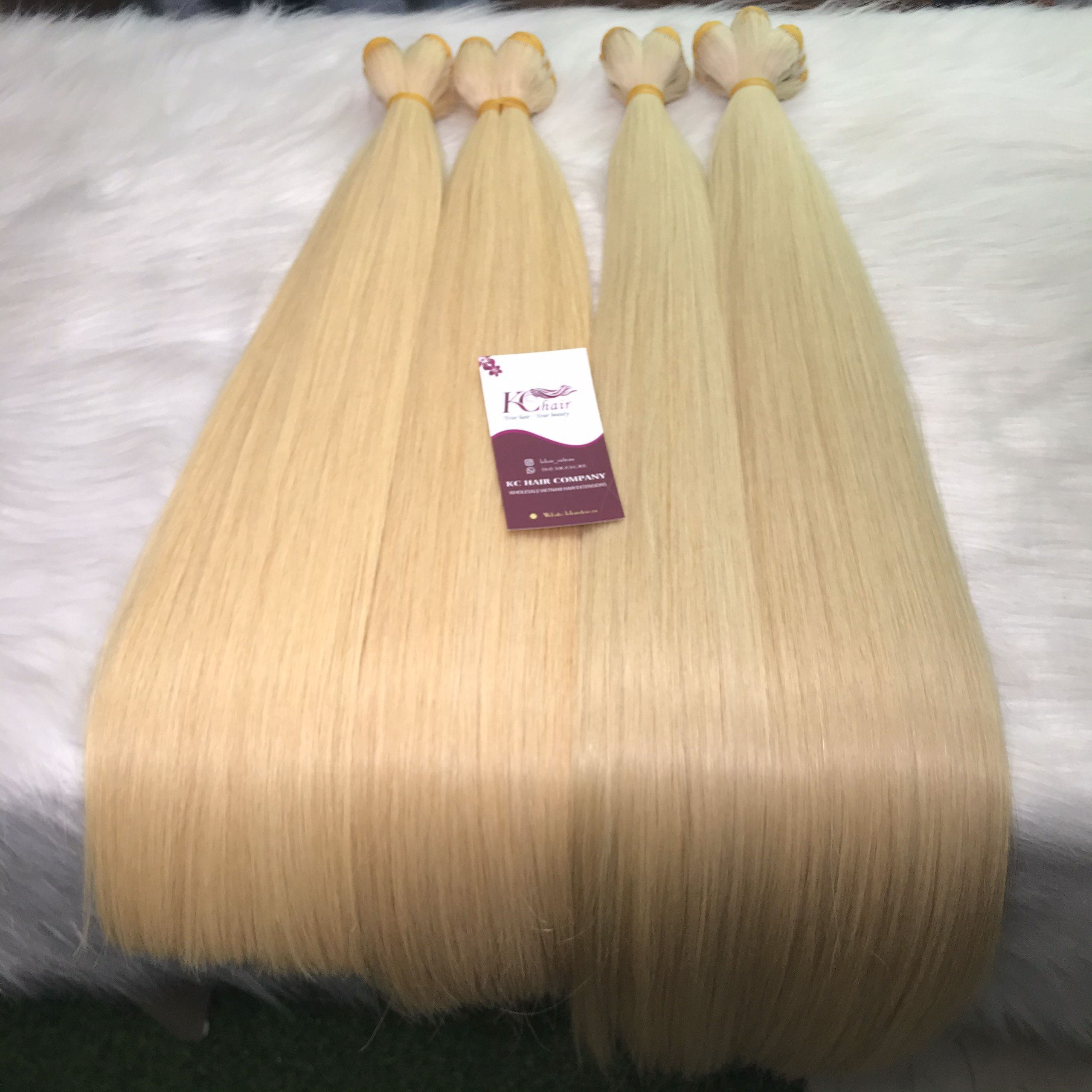Top Sale Weave Human Virgin Remy Hair Extensions Straight Blonde Color Chemically Processed Bleaching Wholesale