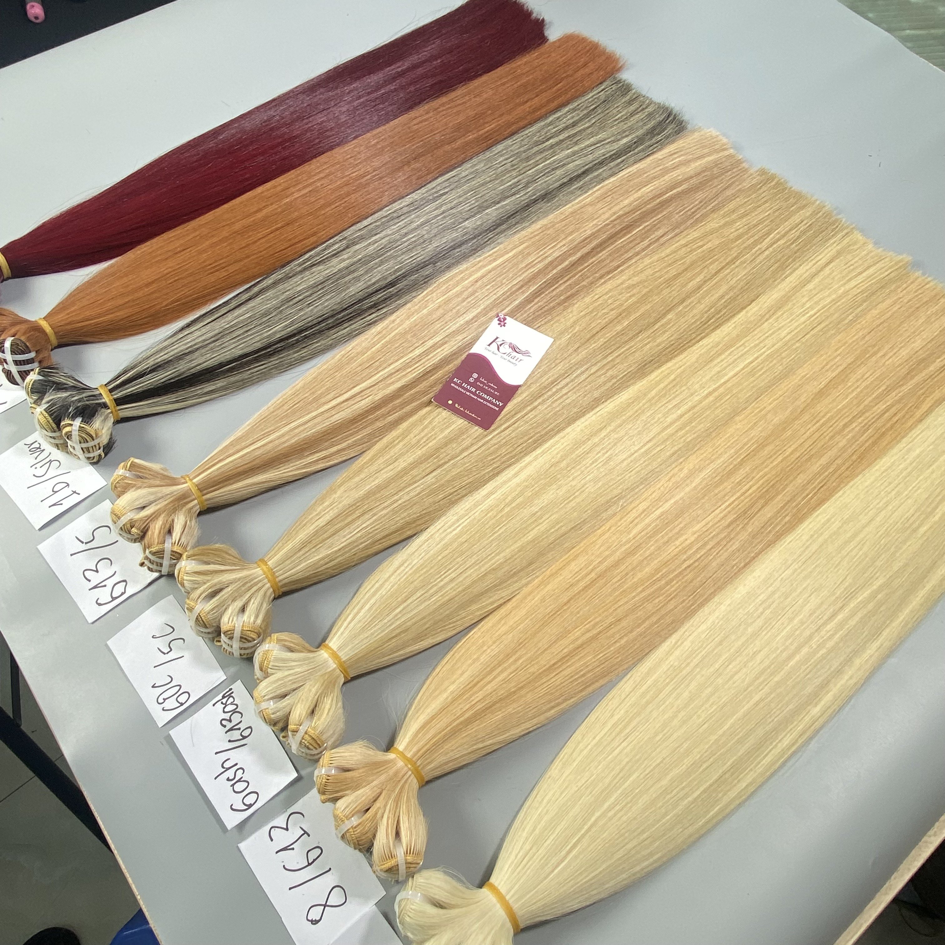Top Sale Weave Human Virgin Remy Hair Extensions Straight Blonde Color Chemically Processed Bleaching Wholesale