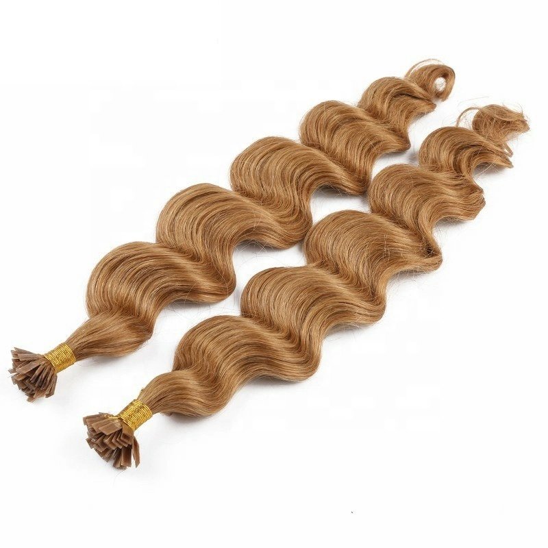 Factory Wholesale Loose Deep Curly I tip U tip Flat Tip Keratin Human Hair Extensions