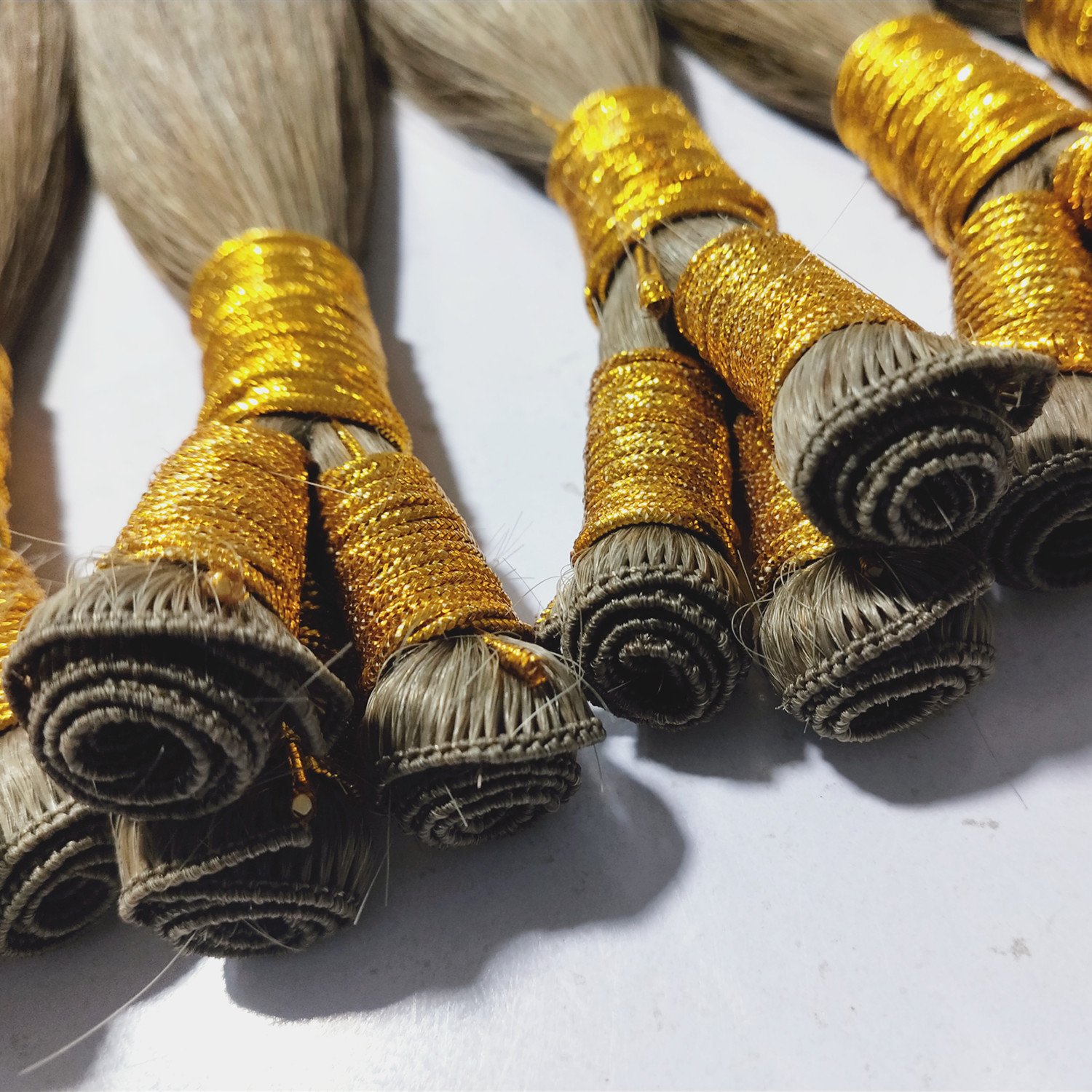 100% Russian Human Virgin Remy Hair Extensions Thick End Color18 YR HAIR HAND TIED WEFT EXTENSION