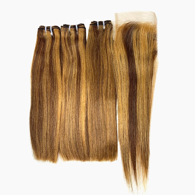 Wholesaler Highlight Color Bone Straight, Raw Cuticle Aligned Hair Bundles, Vietnamese Human Hair Extension