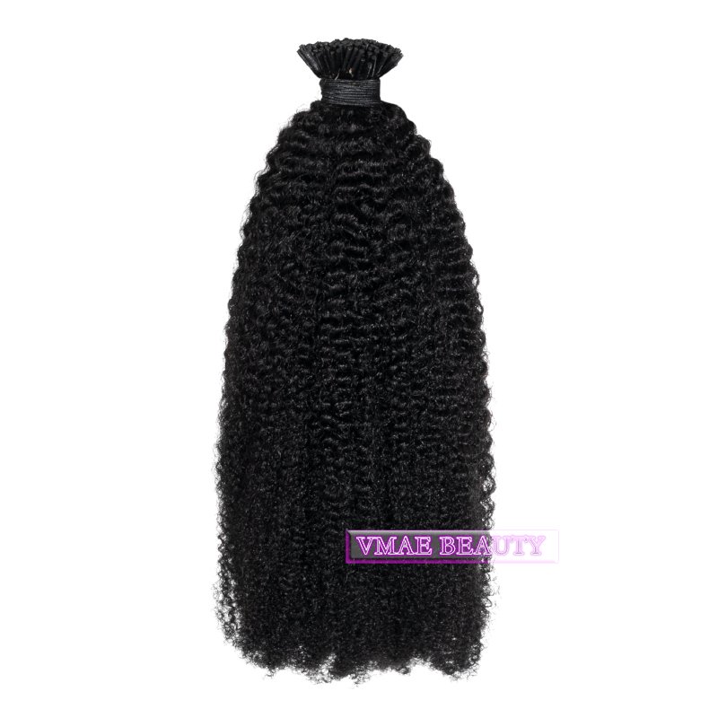 VMAE Raw Virgin Vietnamese Remy Cuticle Microlink I Tips 4C Afro Kinky Curly Hair Extensions 100% Natural I Tip Hair Extension