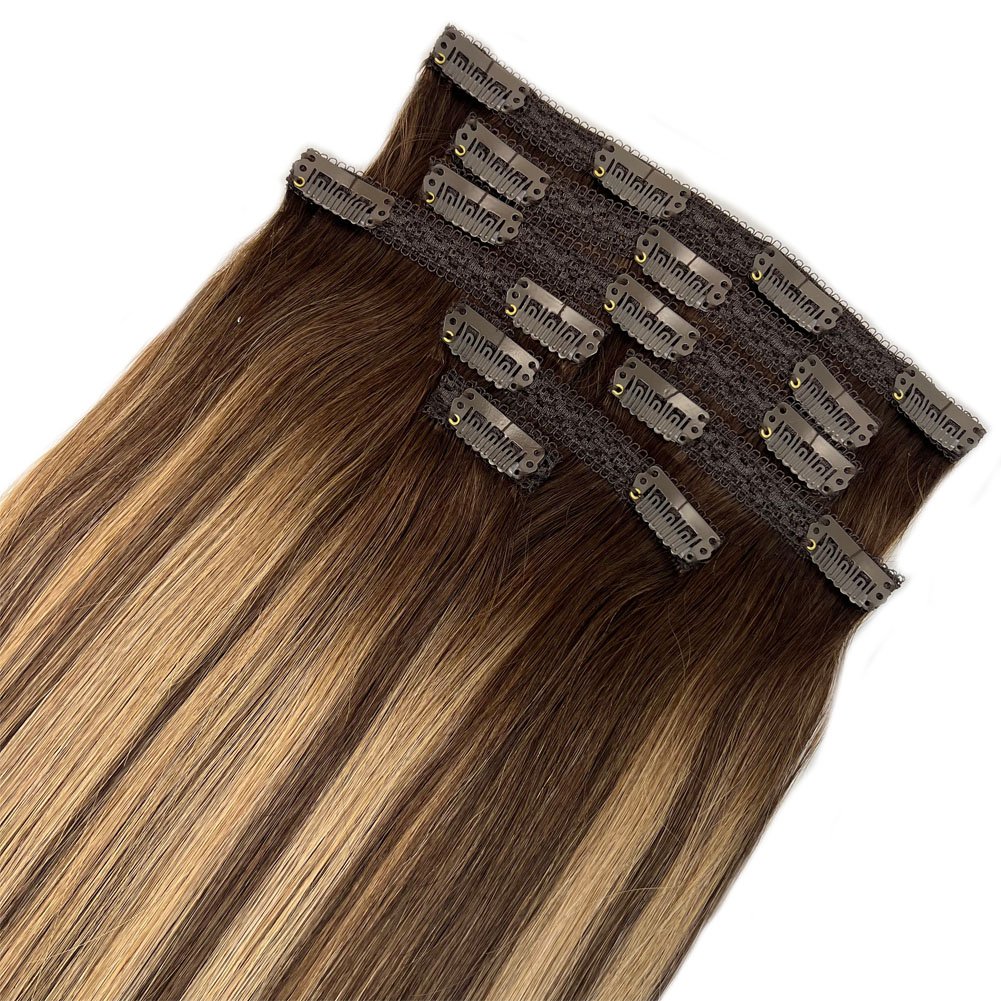 Double Drawn 100% Human Hair Extensions Clip In,Seamless Clip In Hair Extension Human Hair,Clip In Hair Extensions 100Human Hair