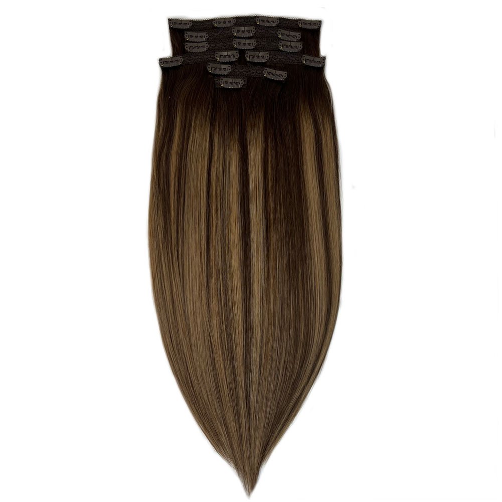 Double Drawn 100% Human Hair Extensions Clip In,Seamless Clip In Hair Extension Human Hair,Clip In Hair Extensions 100Human Hair