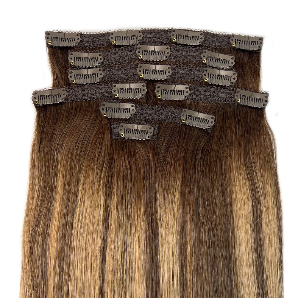 Double Drawn 100% Human Hair Extensions Clip In,Seamless Clip In Hair Extension Human Hair,Clip In Hair Extensions 100Human Hair