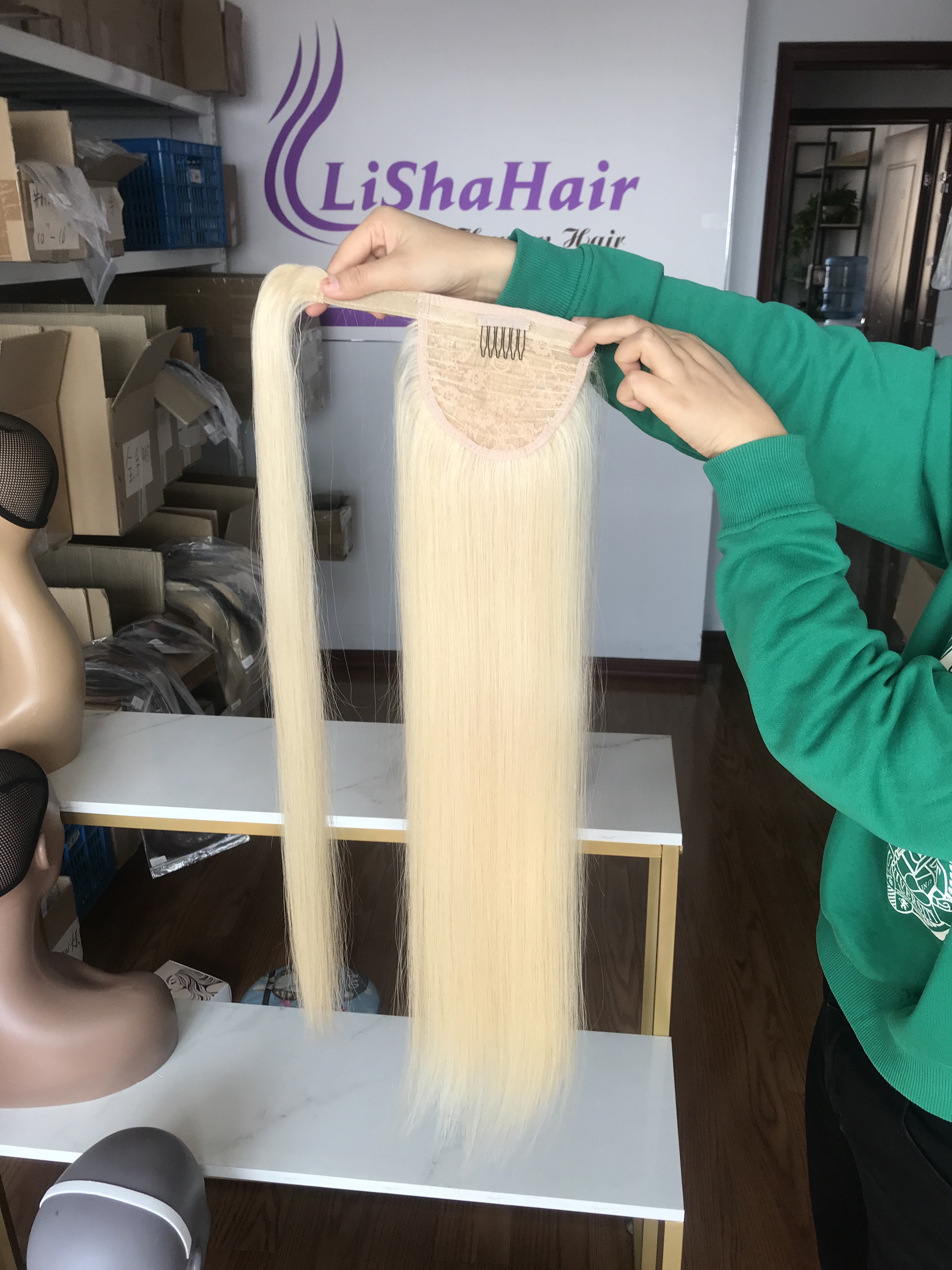 Blonde Ponytail Extensions 100% Virgin Human Hair for Black Women