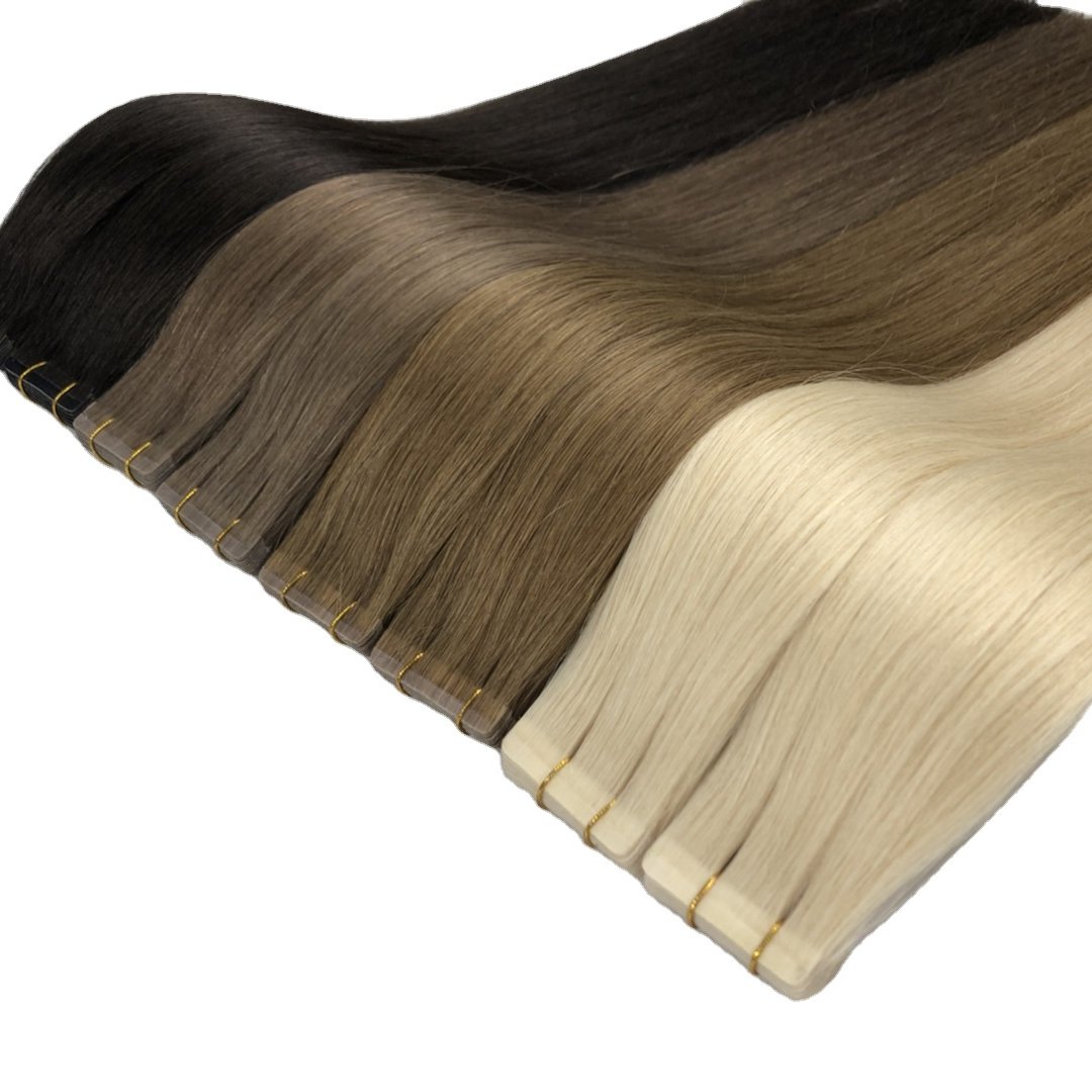 20 inch Invisible Tape Hair Extensions Double Drawn Virgin Human