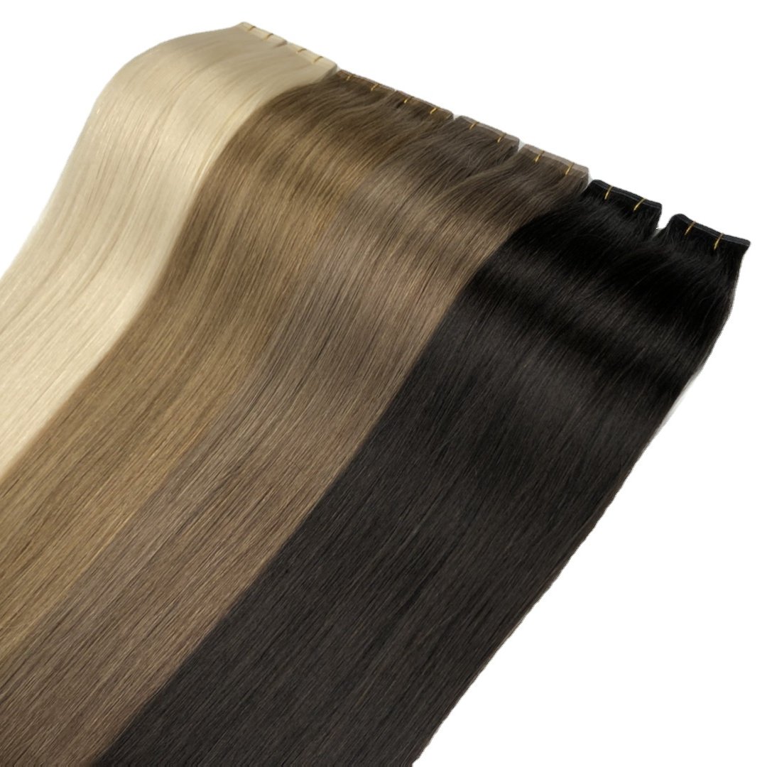 20 inch Invisible Tape Hair Extensions Double Drawn Virgin Human