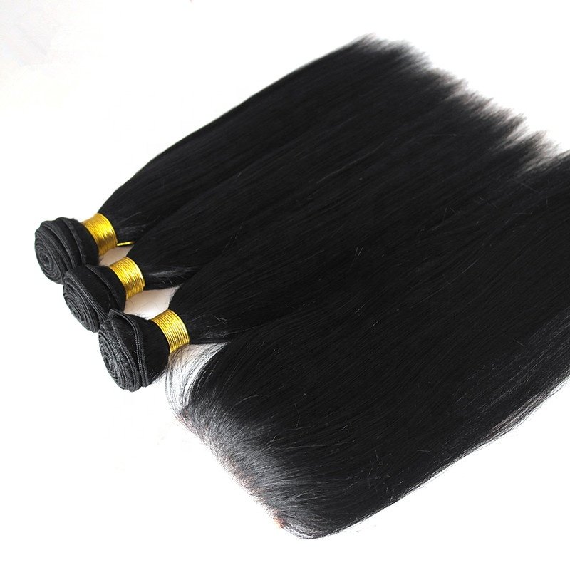 cheap indian light yaki human hair extensions with closure wholesale remy double drawn virgin hair bundle free samples
