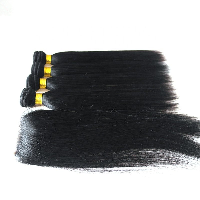 cheap indian light yaki human hair extensions with closure wholesale remy double drawn virgin hair bundle free samples