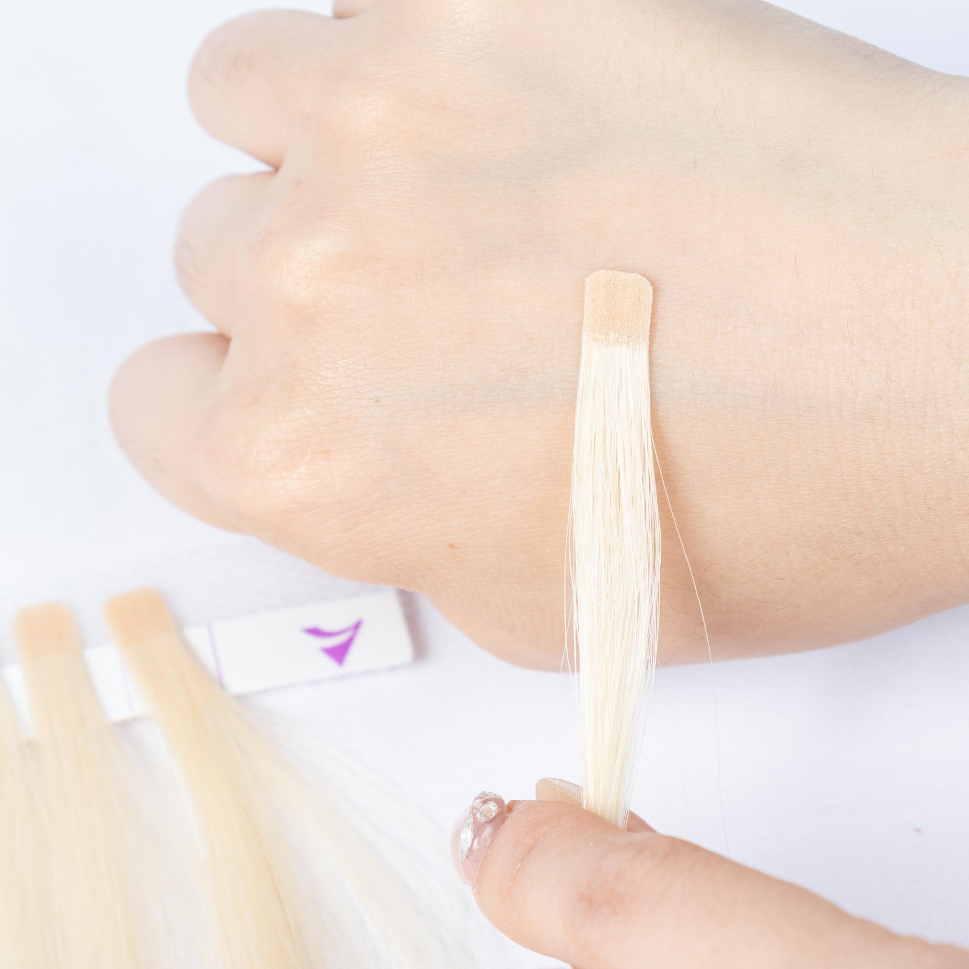 High Quality V Light Hair 100% cuticle aligned Human Hair Extension Invisible Adhesive V Light Hair