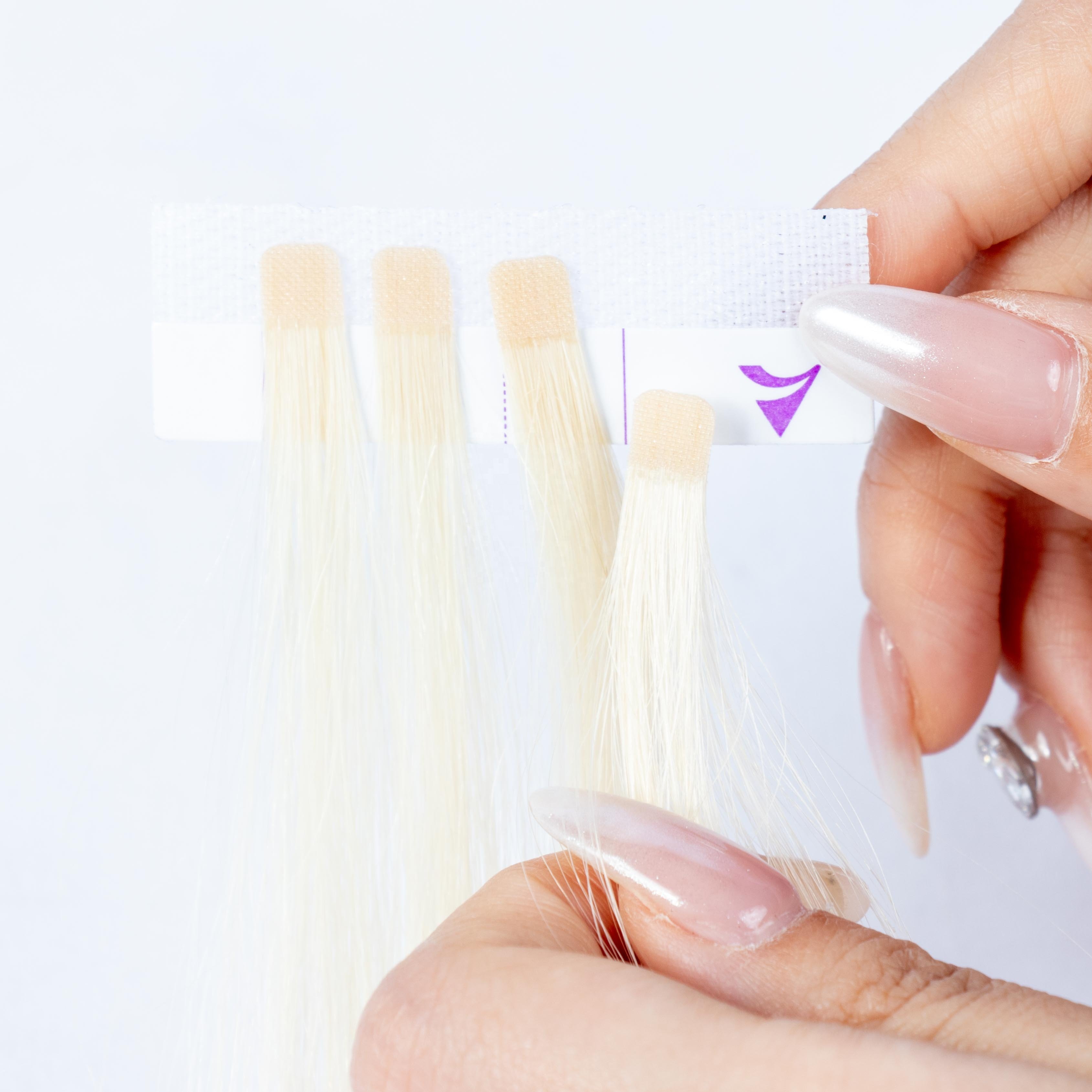 High Quality V Light Hair 100% cuticle aligned Human Hair Extension Invisible Adhesive V Light Hair