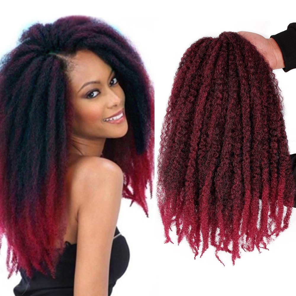 Afro Kinky Marley Braid Crochet Hair 18inch Synthetic 30Strands yaki crochet hair style for crochet braid hair