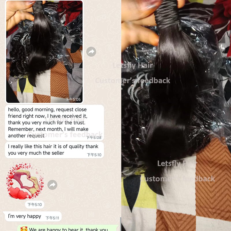 Letsfly 10A Grade Raw Virgin Hair Bundles 100% Human Hair 10-40inch Straight 100Gram/PCS Human Hair Extension