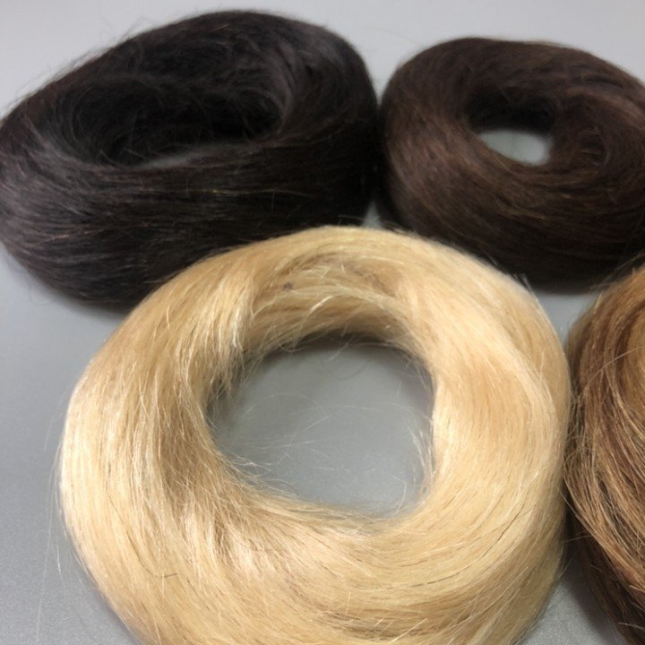 Human Hair Scrunchie With Rubber Band Hair Ring Wrap On Hair Chignon Ponytails Bun Extensions