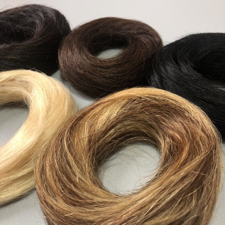 Human Hair Scrunchie With Rubber Band Hair Ring Wrap On Hair Chignon Ponytails Bun Extensions