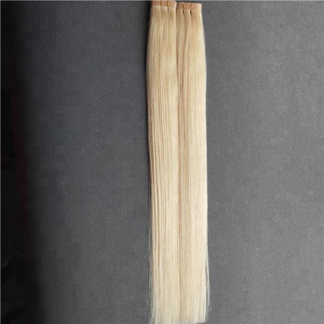100g 40pcs 20" 22" double drawn tape human hair extension with blonde color