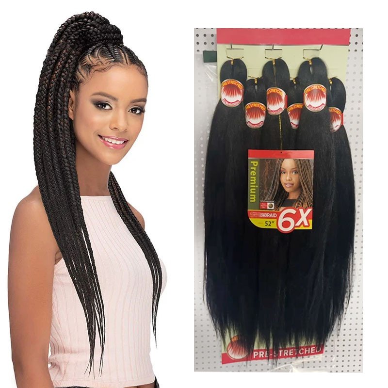 Six-Piece High-Temperature Fiber Jumbo Crochet Set 6x Pre-Stretched Braiding Ez Braid Flame Retardant Silk Hot Water Yaki Single