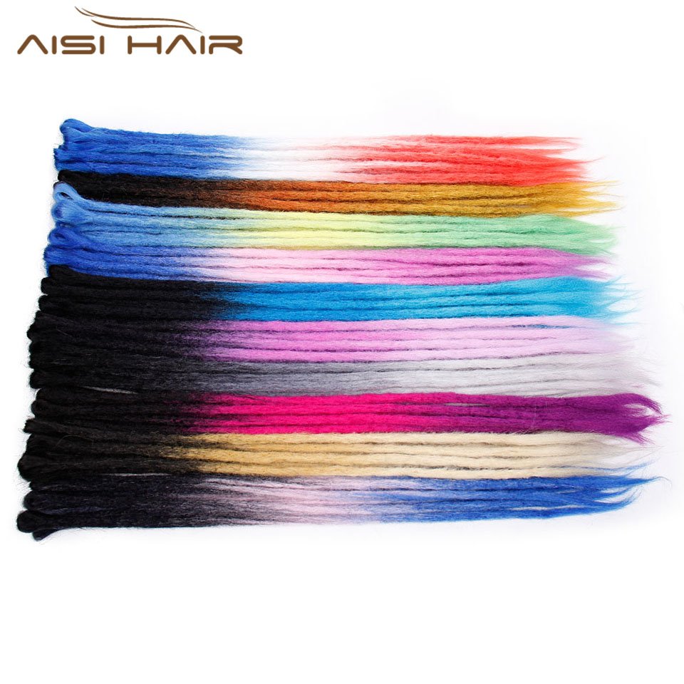 Aisi Hair Wholesale 22 inch Handmade Dreadlocks Hair Extensions Synthetic Crochet Braid Hair For Women Hip-Hop