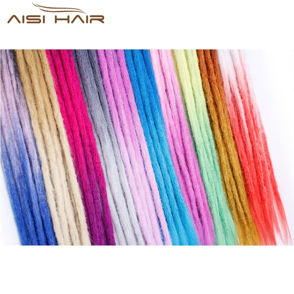 Aisi Hair Wholesale 22 inch Handmade Dreadlocks Hair Extensions Synthetic Crochet Braid Hair For Women Hip-Hop