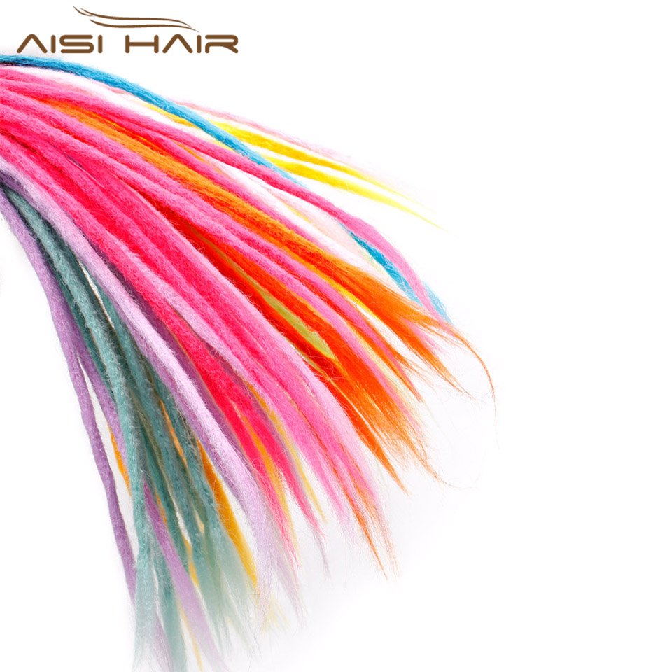 Aisi Hair Wholesale 22 inch Handmade Dreadlocks Hair Extensions Synthetic Crochet Braid Hair For Women Hip-Hop