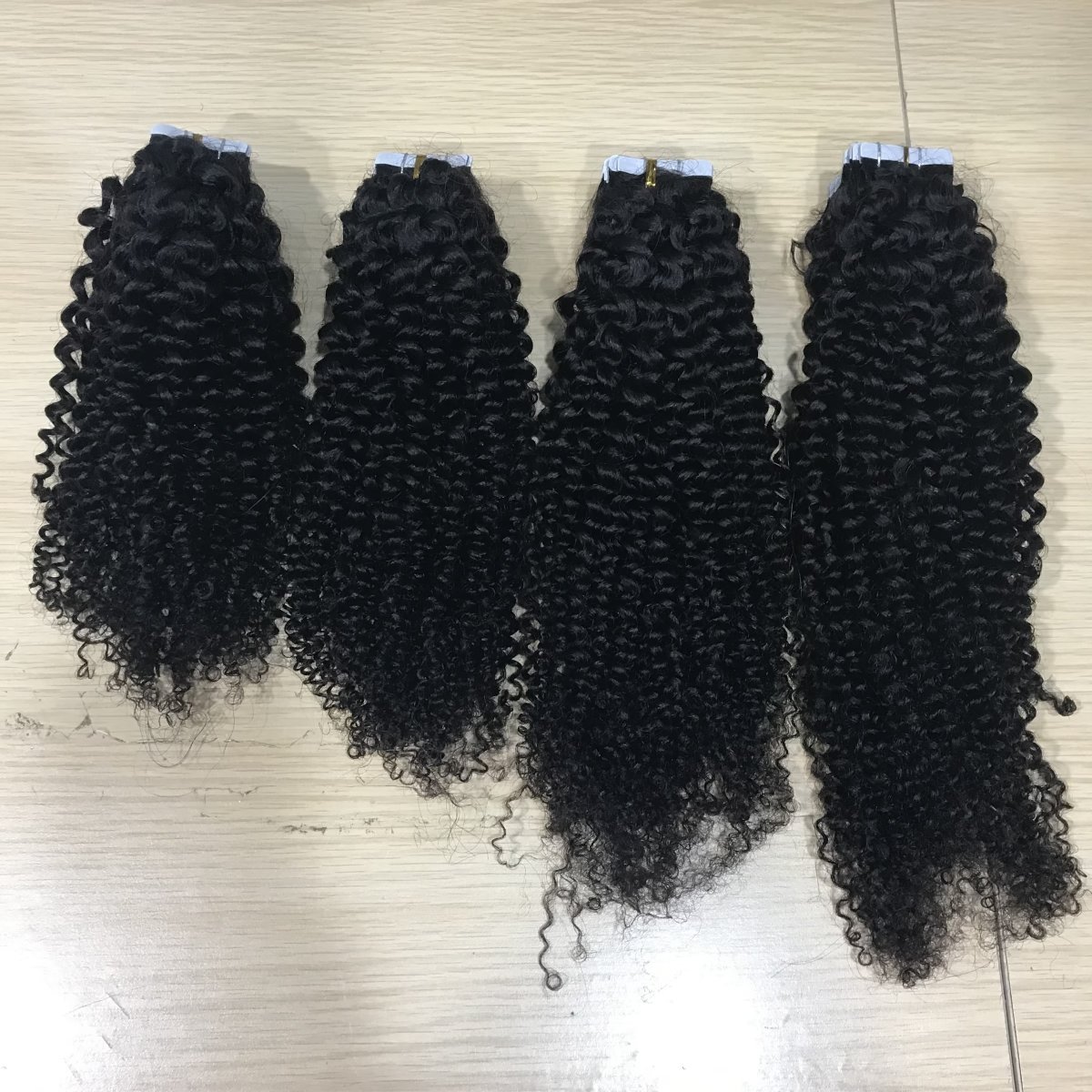 Wholesale Raw 100% Indian Remy Virgin Natural Human Hair Kinky Curly Tape In Human Hair Extensions