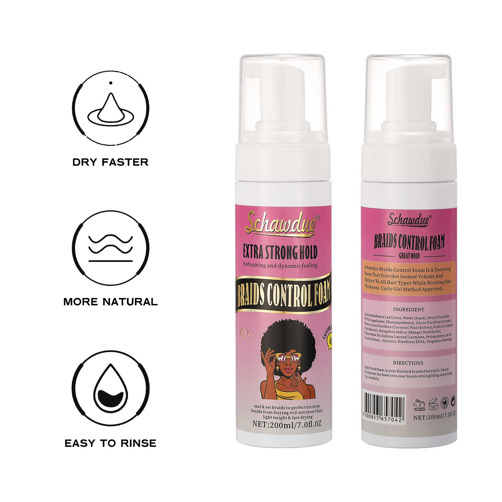 Hot Selling Form Mousse For Curly Hair Braid Women Moisturizing Styling Mousse