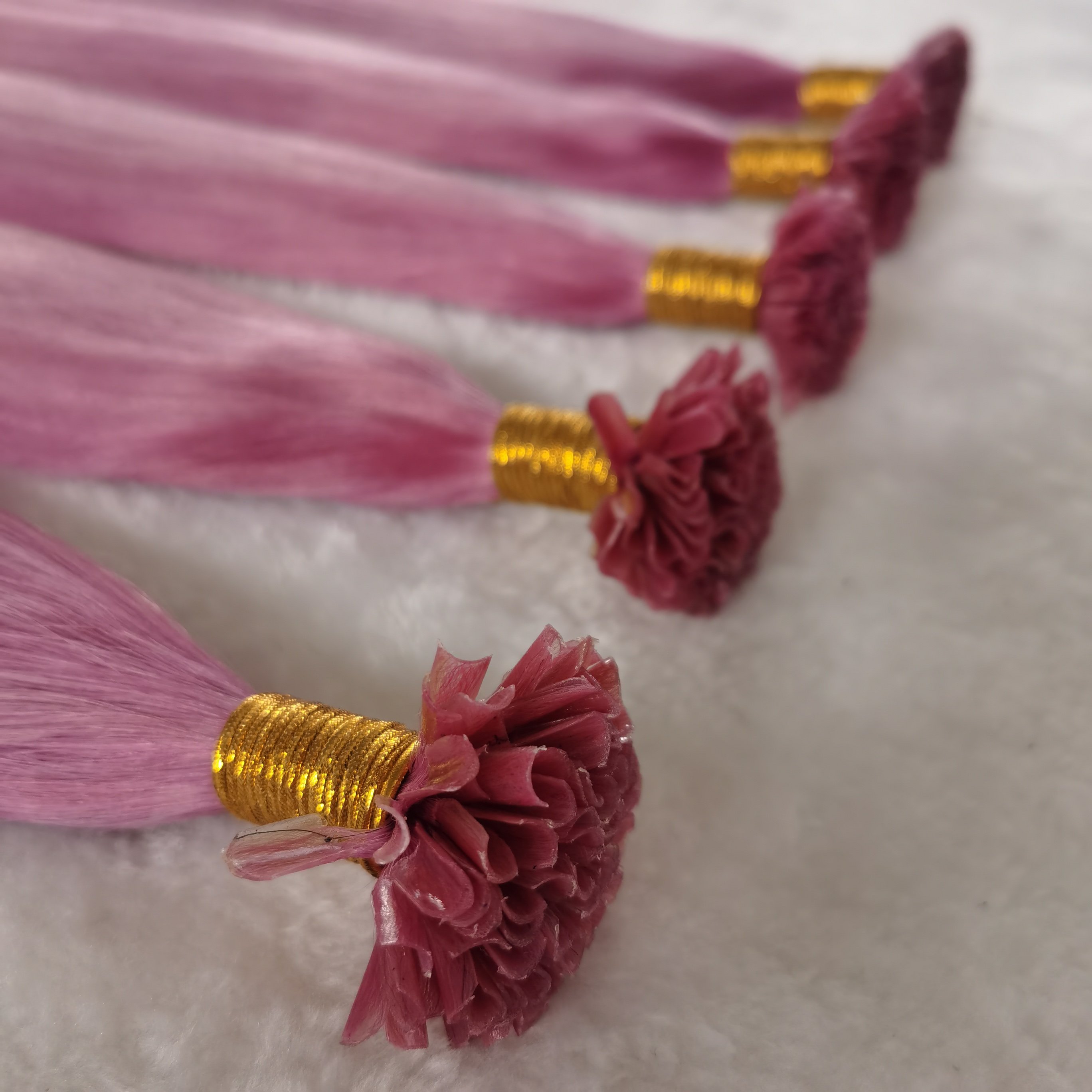 100% European unprocessed No shedding No tangle straight pink color Raw Virgin Cuticle Aligned Thick Ends U Tips Hair Extensions