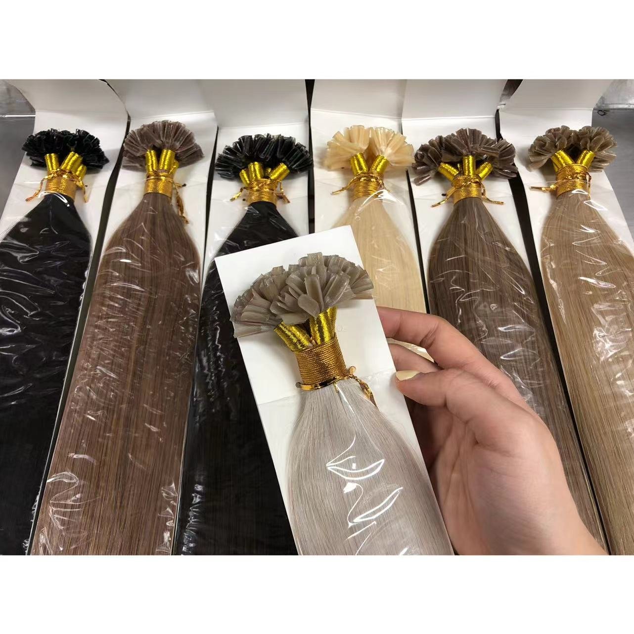 Wholesale Hot Sale Italian Keratin Pre Bonded 100% Virgin Human Hair U-Tip Hair Extension Human Hair Extension