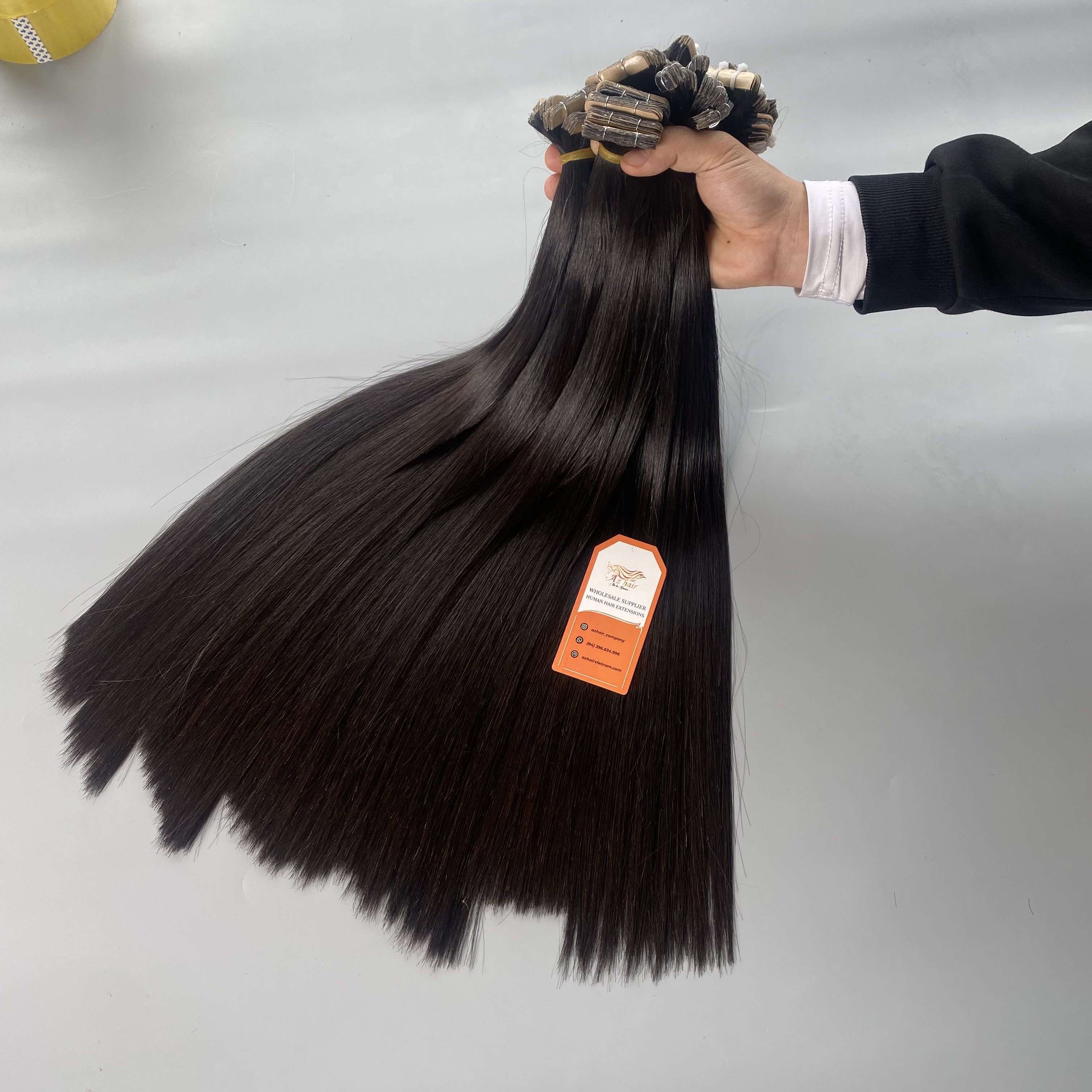 Wholesale Price Black Color Tape In Hair Extensions 4cm Line Tape 100% Vietnamese Human Hair