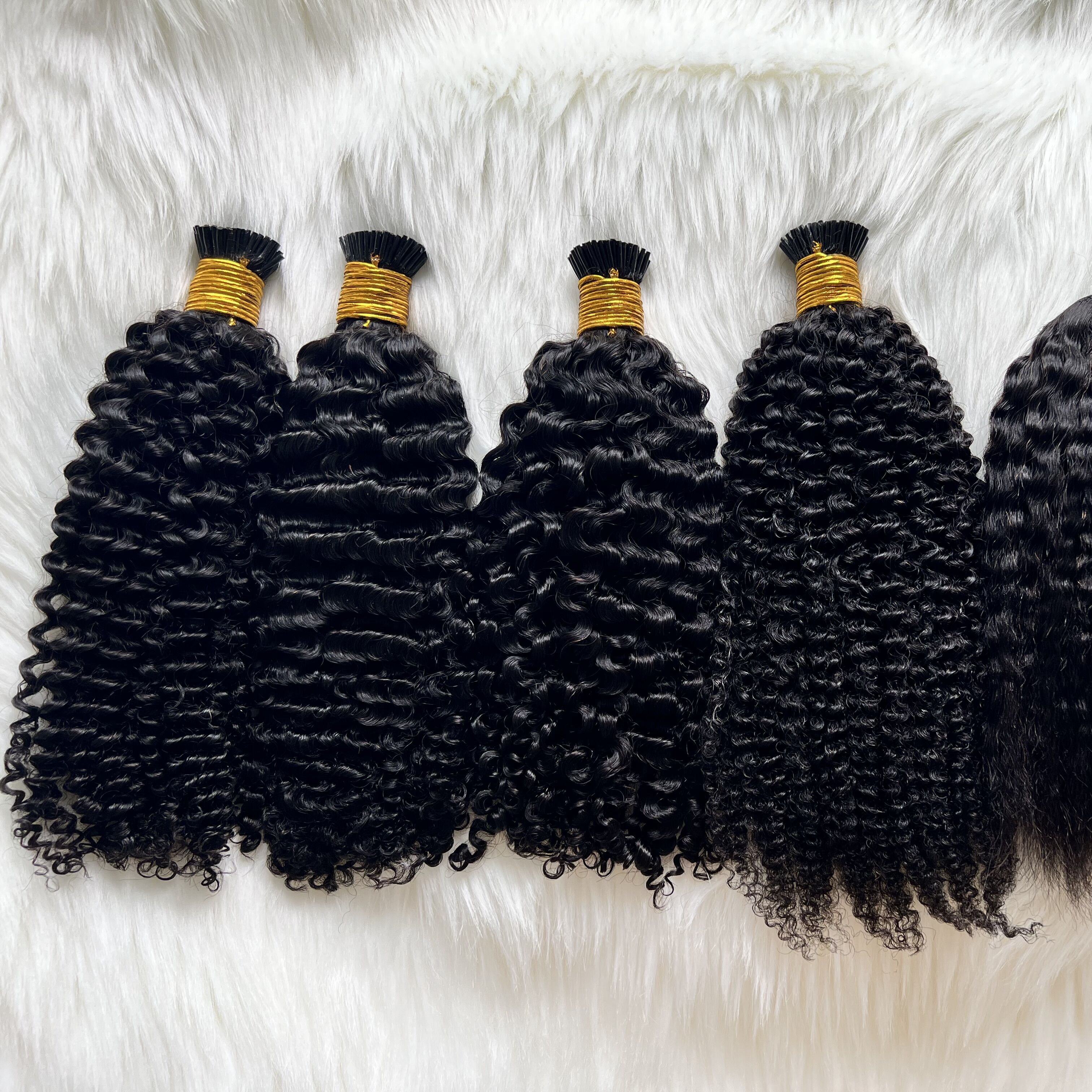 Hot Selling Natural Hair 4a 4b 4c Afro Kinky Curly I Tip Hair Extensions 100% Human Hair