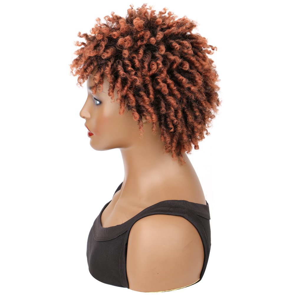 New Arrival Short Afro Curly Braided Wigs for Black Women T350 Synthetic Hair Wigs Twist Braiding Short Dreadlock Wig