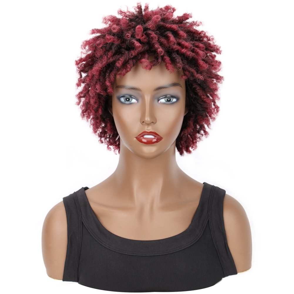 New Arrival Short Afro Curly Braided Wigs for Black Women T350 Synthetic Hair Wigs Twist Braiding Short Dreadlock Wig