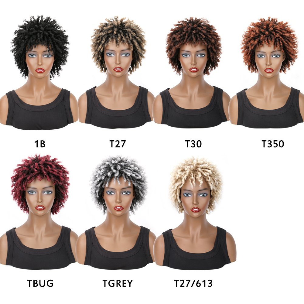 New Arrival Short Afro Curly Braided Wigs for Black Women T350 Synthetic Hair Wigs Twist Braiding Short Dreadlock Wig