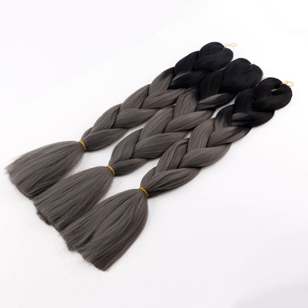 24 Inch 100g Wholesale Ombre Synthetic Fiber Yaki Straight Jumbo Braiding Hair Expression For African Woman