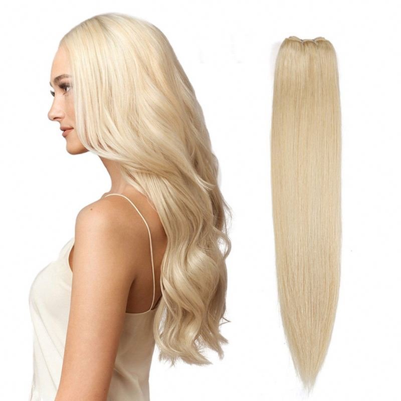 Can be dyed hand tied weft hair extension , woman hair brazil, soprano remy human hair extensions clip 28inch 200g