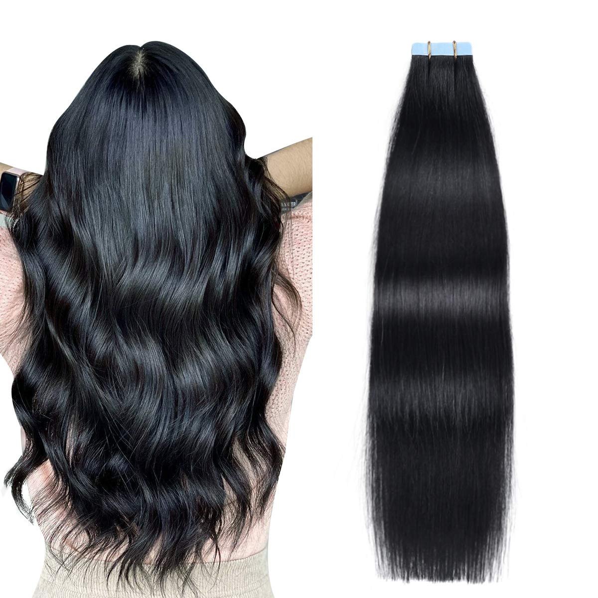 Tape in Human Hair Extensions Remy Tape Hair Extensions natural color raw unprocessed
