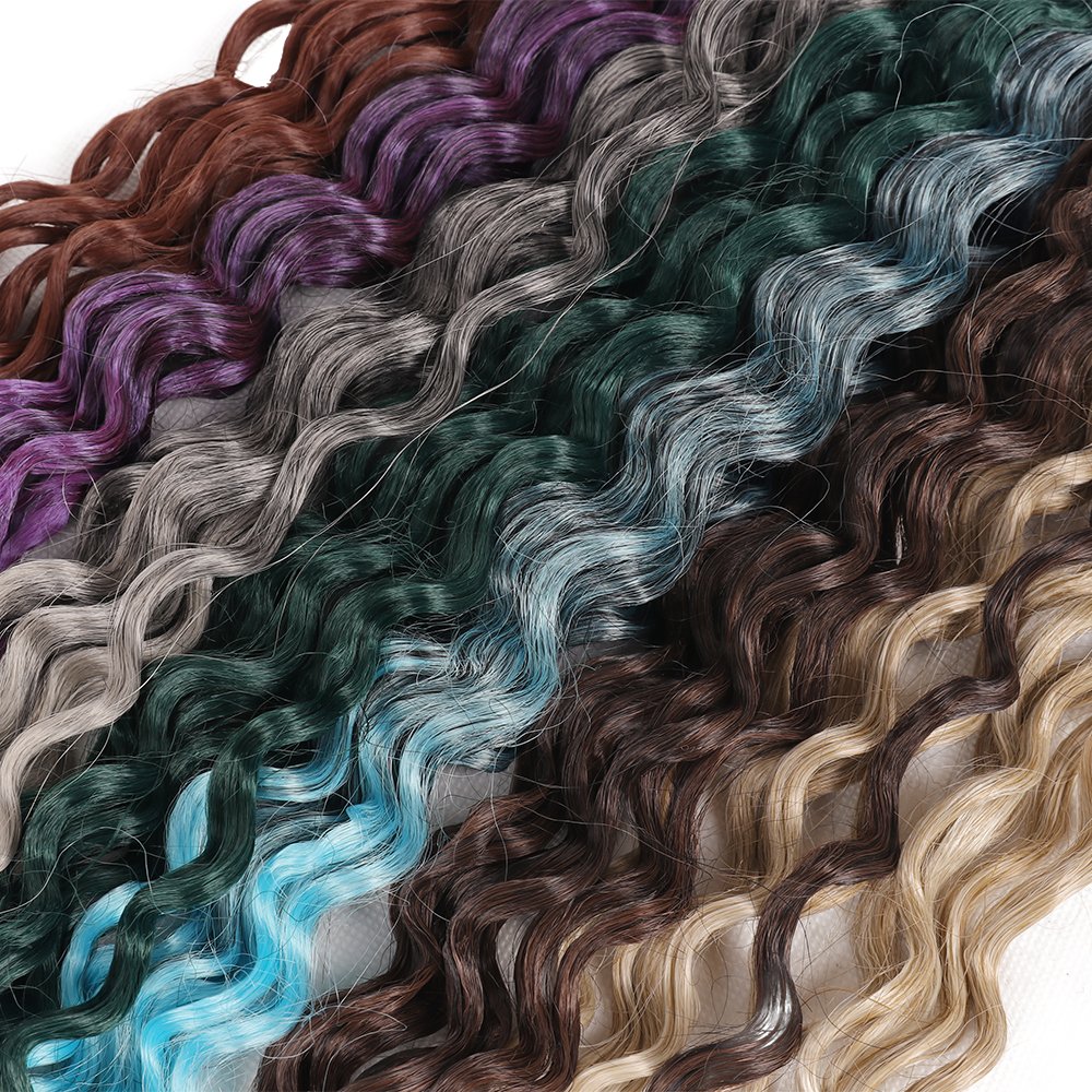 AliLeader 24 Inch Curly Double Ends African Ombre Dread Lock Crochet Braids Wavy Handmade Dreadlocks Hair Extensions for Women