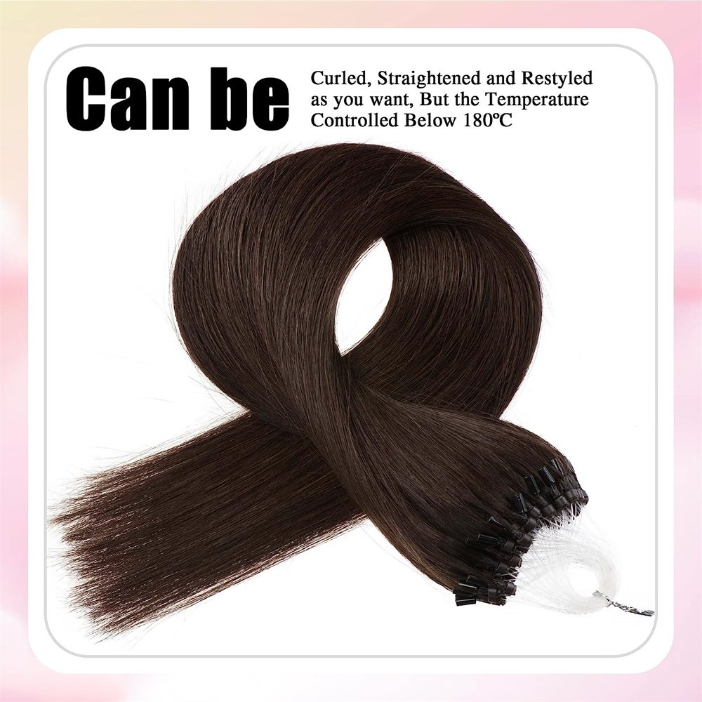 Nano Micro Ring Microstraighteft Hair Extensions Remy Micro Loop Links Human Hair Established Chinese Body Wave Hair 12 Months