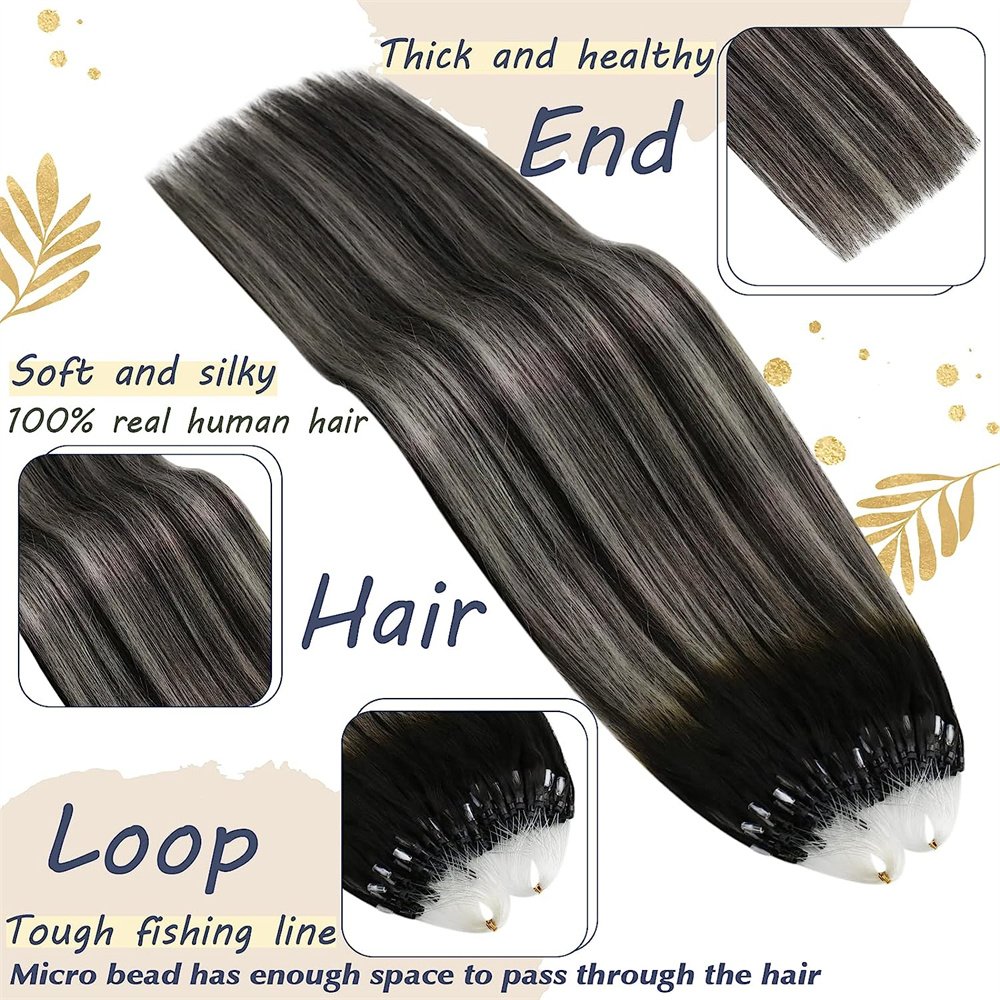 Nano Micro Ring Microstraighteft Hair Extensions Remy Micro Loop Links Human Hair Established Chinese Body Wave Hair 12 Months