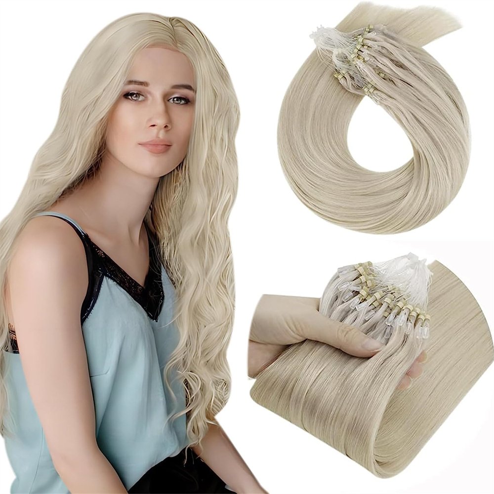 Nano Micro Ring Microstraighteft Hair Extensions Remy Micro Loop Links Human Hair Established Chinese Body Wave Hair 12 Months