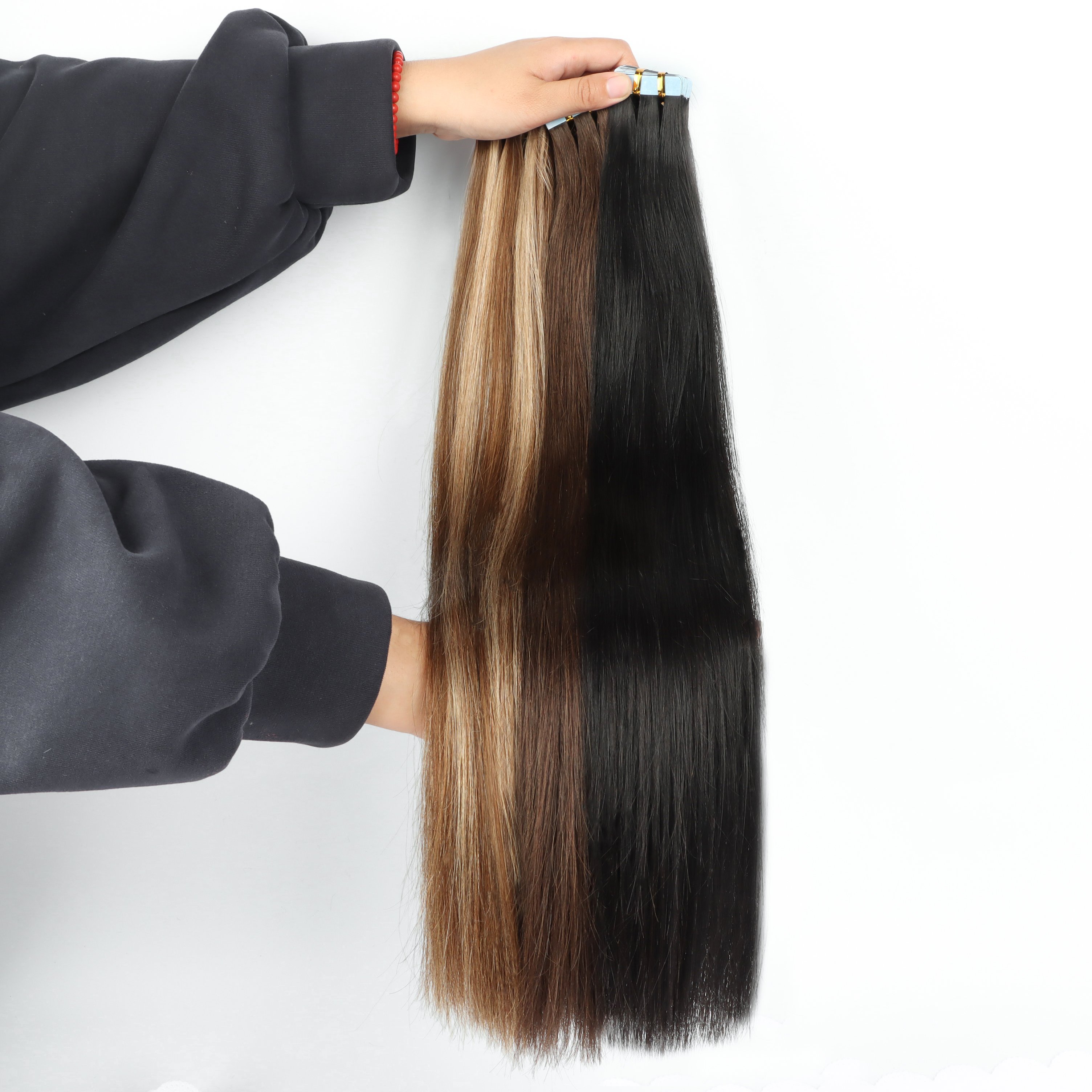Raw hair wholesale supplier tape ins Double Drawn natural Russian Blonde Remy virgin tape in hair extensions 100human hair
